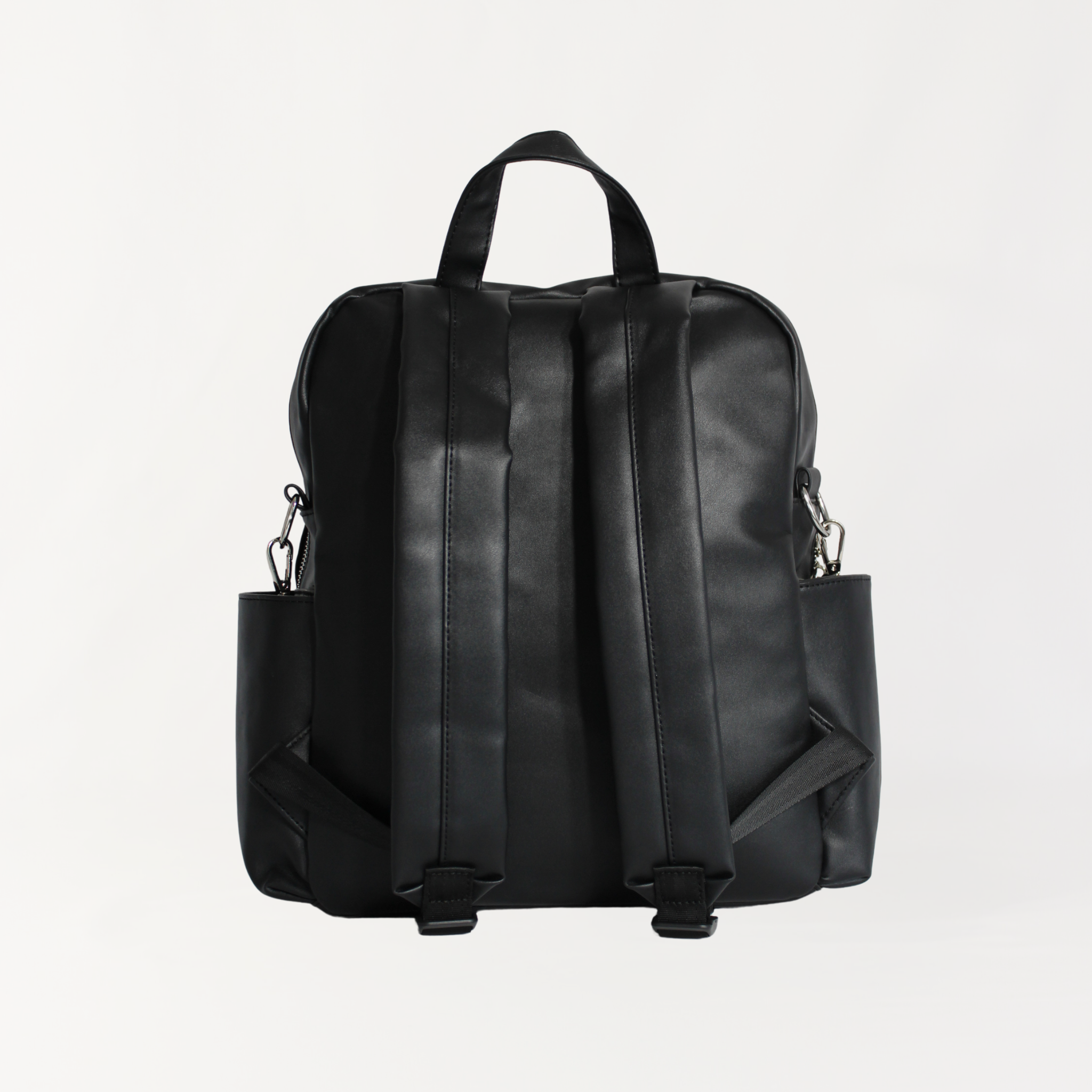 Remmii Carter Nappy Backpack in Black, Back View