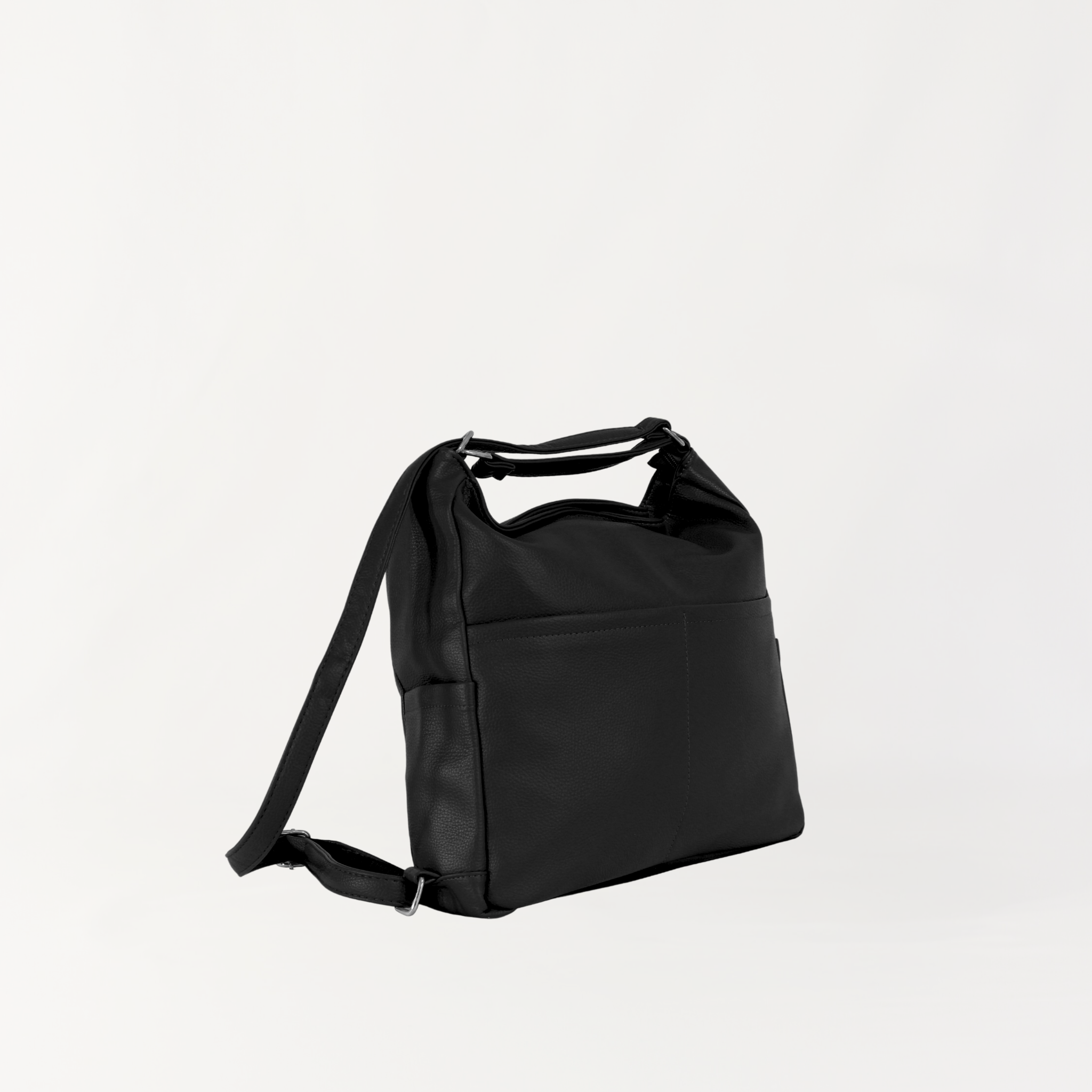 Remmii Noah Baby Tote in Black, Angled View