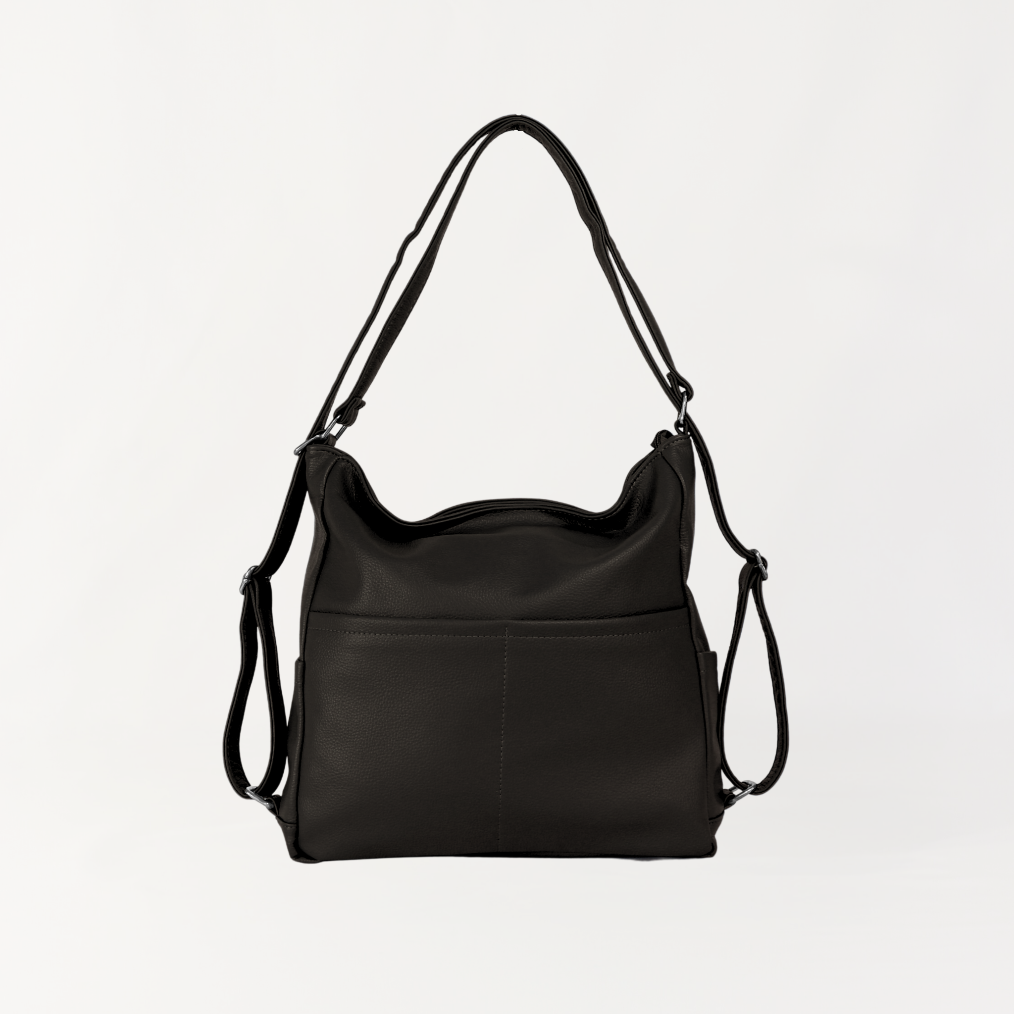 Remmii Noah Baby Tote in Black, Front View
