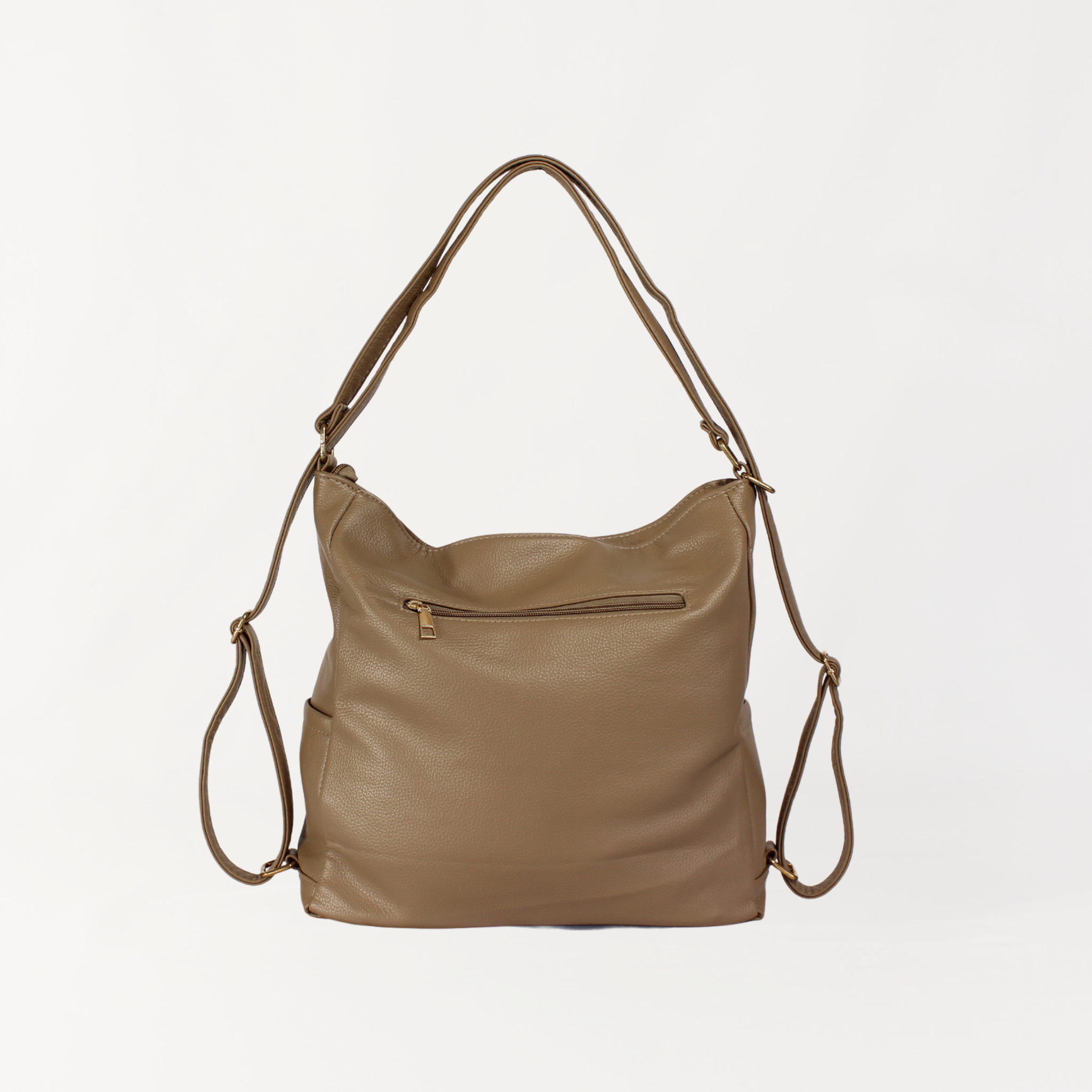 Remmii Noah Baby Tote in Tan, Back View