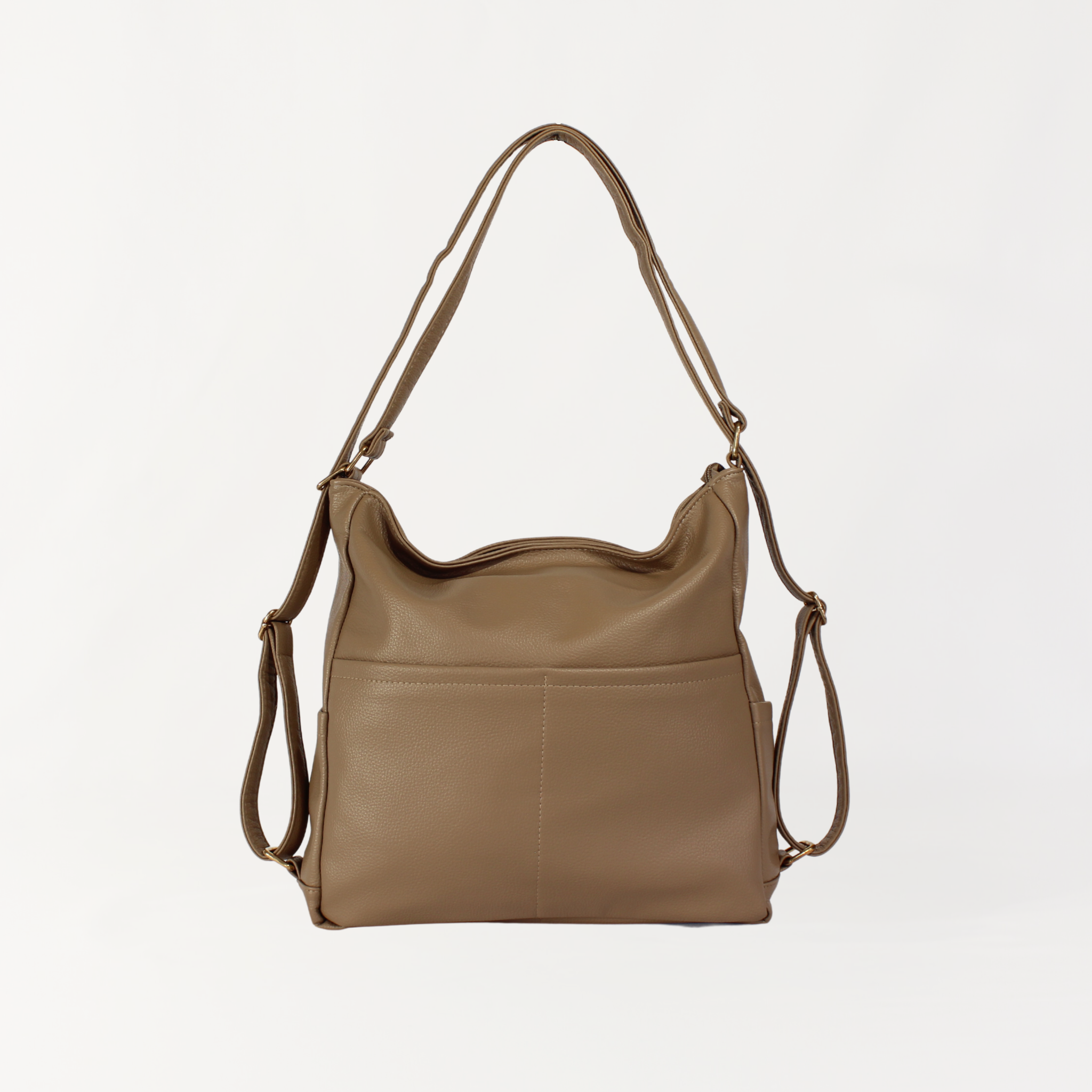 Remmii Noah Baby Tote in Tan, Front View